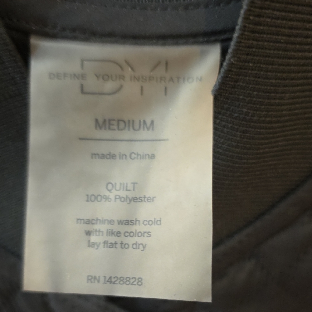 DYI Black Quilted Bomber Jacket Size Medium - Picture 2 of 5